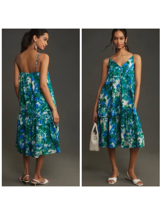 Corey Lynn Calter Dresses & Skirts - Anthropologie Corey Lynn Calter Boho Cotton V-Neck Relaxed Ruffle Midi Dress S